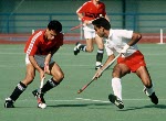 Canada's Ranjeet Rai plays field hockey at the 1988 Seoul Olympic Games. (CP Photo/ COA/ T. Grant)