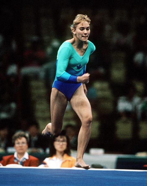 Canada's Janine Rankin  competes in the gymnastics event at the 1988 Olympic games in Seoul. (CP PHOTO/ COA/ Tim O'lett)