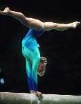 Canada's Janine Rankin competes in the gymnastics event at the 1988 Olympic games in Seoul. (CP PHOTO/ COA/ Tim O'lett)