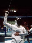 Canada's Jean-Marc Chouinard competes in the fencing event at the 1988 Olympic games in Seoul. (CP PHOTO/ COA/ F.S.G.)