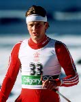 Canada's Jon Servold participates in the cross-country portion of the nordic combined ski event at the 1988 Winter Olympics in Calgary. (CP PHOTO/COA/ S. Grant)