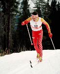 Canada's Pierre Harvey competes in a cross country ski event at the 1988 Calgary Olympic winter Games. (CP PHOTO/COA/ J. Gibson)
