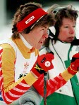 Angela Schmidt-Foster du Canada participe  une preuve de ski de fond aux Jeux olympiques d'hiver de Calgary de 1988. (Photo PC/AOC)