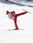 Meredith Gardner du Canada participe  l'preuve de ballet lors des comptitions de ski acrobatique aux Jeux olympiques d'hiver de Calgary de 1988. (Photo PC/AOC)