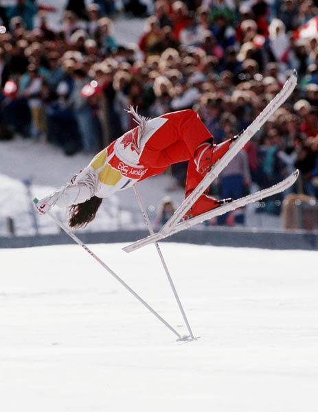 Canada's Lucie Barma competes in the ballet portion of the freestyle ski event at the 1988 Calgary Olympic winter Games. (CP PHOTO/COA/F.S.Grant)