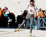 Canada's Charles Plamondon competes in the biathlon event at the 1988 Calgary Olympic winter Games. (CP PHOTO/COA/J. Gibson)