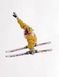 Canada's Anna Fraser competes in the freestyle aerials ski event at the 1988 Calgary Olympic winter Games. (CP PHOTO/COA/F.S.Grant)
