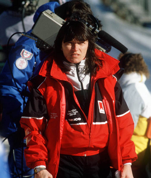 Canada's Carole Keyes coach for the Luge team at the 1988 Winter Olympics in Calgary. (CP PHOTO/COA/ F. S. Grant)