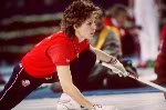 Canada's Penny Ryan competes in the curling event at the 1988 Calgary Olympic winter Games. (CP PHOTO/COA/Ted Grant)