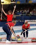 Canada's Edward Lukowich competes in the curling event at the 1988 Calgary Olympic winter Games. (CP PHOTO/COA/Ted Grant)