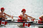 Canada's women's 4x rowing team from left, Kathleen Heddle, Diane O'Grady, Marnie McBean and Laryssa Biesenthal, competes at the 1996 Olympic games in Atlanta. (CP PHOTO/ COA/ Claus Andersen)