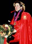 Kristin Berg du Canada participe  l'preuve du biathlon aux Jeux olympiques d'hiver de Lillehammer de 1994. (Photo PC/AOC)