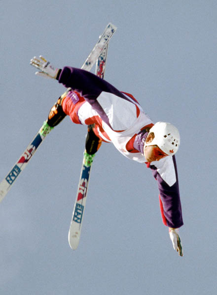 Canada's Philippe Laroche competes in the freestyle aerials ski event at the 1992 Albertville Olympic winter Games. (CP PHOTO/COA/F. Scott Grant)