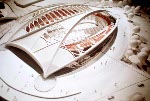 This photo shows a scale model of the Olympic Velodrome for the 1976 Olympic Games in Montreal. (CP Photo/COA)