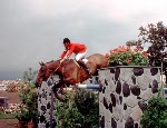 Canada's Jim Day participates in an equestrian event at the 1976 Montreal Olympic games. (CP PHOTO/ COA/MB)