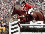 Canada's Michel Vaillancourt rides Branch County in an equestrian event at the 1976 Montreal Olympic games. (CP PHOTO/ COA/RW)