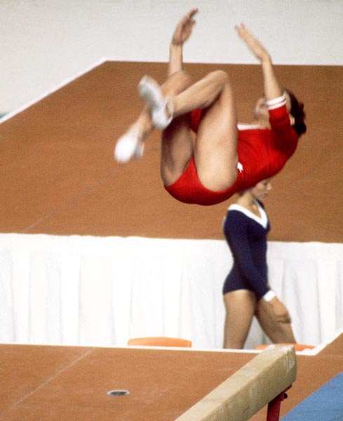 Canada's Nancy McDonnell competes in a gymnastics event at the 1976 Olympic games in Montreal. (CP PHOTO/ COA/ RW)