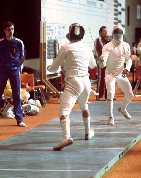 Canada's Marc Lavoie competes in the fencing event at the 1976 Olympic games in Montreal. (CP PHOTO/ COA/ BB)