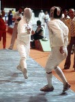 Canada's Peter Urban (right) competes in the fencing event at the 1976 Olympic games in Montreal. (CP PHOTO/ COA/ BB)
