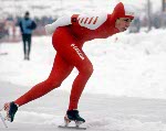 Benot Lamarche du Canada participe au patinage de vitesse longue piste aux Jeux olympiques d'hiver de Sarajevo de 1984. (Photo PC/AOC)
