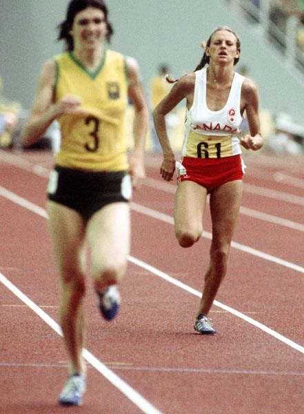 Canada's Rachelle Campbell (right) competes in an athletics event at the 1976 Olympic games in Montreal. (CP PHOTO/ COA/RW)