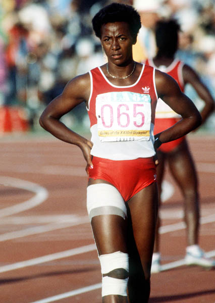 Angella Taylor du Canada participe  une preuve d'athltisme aux Jeux olympiques de Los Angeles de 1984. (Photo PC/AOC)