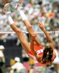 Canada's Brigitte Reid compet in the high jump at the 1984 Olympic games in Los Angeles. (CP PHOTO/ COA/JM)