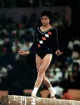 Canada's Gigi Zoza competes in a gymnastics event at the 1984 Olympic games in Los Angeles. (CP PHOTO/ COA/ Crombie McNeil)