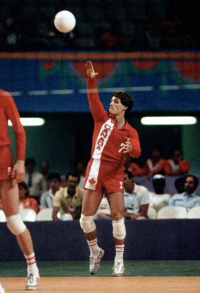Canada's Tom Jones competes in the men's volleyball event at the 1984 Los Angeles Summer Olympic Games. (CP PHOTO/COA/Scott Grant)