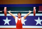 Canada's Jacques Demers celebrates a silver medal win in the weightlifting event at the 1984 Olympic games in Los Angeles. (CP PHOTO/ COA/)