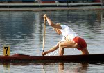 Canada's David Frost (right) and Larry Cain competing in the canoe event at the 1992 Olympic games in Barcelona. (CP PHOTO/ COA/ F.S. Grant)
