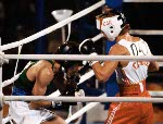 Canada's Dale Walters (left) competes in the boxing event at the 1984 Olympic games in Los Angeles. (CP PHOTO/ COA/ Tim O'lett)