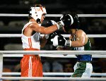 Canada's Dale Walters (left) competes in the boxing event at the 1984 Olympic games in Los Angeles. (CP PHOTO/ COA/ Tim O'lett)