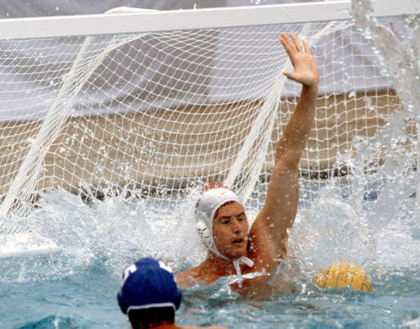 Canada's Bill Meyer competes in the men's water polo event at the 1984 Olympic Games Los Angeles. (CP Photo/COA/Tim O'lett)