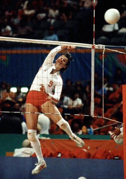 Canada's Audrey Vandervelden competes in the women's volleyball event at the 1984 Los Angeles Summer Olympic Games. (CP PHOTO/COA/Scott Grant)