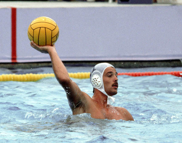 Canada's Gordon Vantol competes in the men's water polo event at the 1984 Olympic Games Los Angeles. (CP Photo/COA/Tim O'lett)