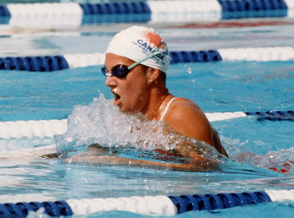 Canada's Donna McGinnis competes in the swimming event at the 1984 Olympic games in Los Angeles. (CP PHOTO/ COA/Ted Grant )