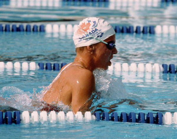 Canada's Donna McGinnis competes in the swimming event at the 1984 Olympic games in Los Angeles. (CP PHOTO/ COA/Ted Grant )