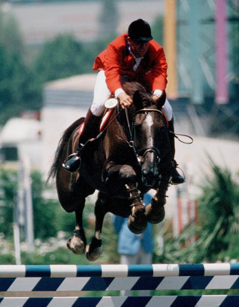 Canada's Ian Millar riding Warrior in the equestrian event at the 1984 Olympic games in Los Angeles. (CP PHOTO/ COA/Tim O'lett)