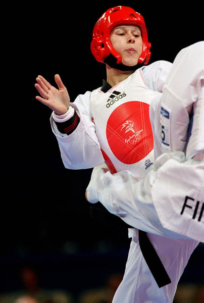 Canada's Dominique Bosshart competes in the taekwondo portion of the Sydney 2000 Olympic Games. (CP PHOTO/ COA)