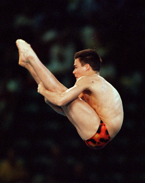 Canada's Alexandre Despatie performs a dive at the 2000 Sydney Olympic Games. (CP Photo/ COA)