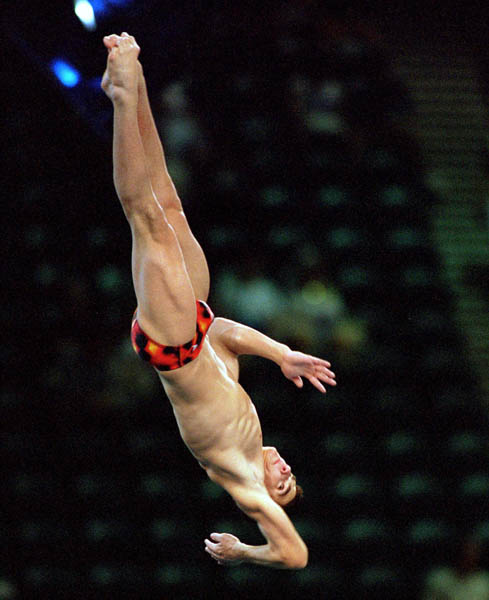 Canada's Alexandre Despatie performs a dive at the 2000 Sydney Olympic Games. (CP Photo/ COA)