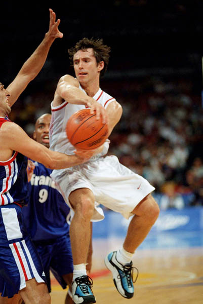 Canada's Steve Nash participates in basketball action at the 2000 Sydney Olympic Games. (CP Photo/ COA)