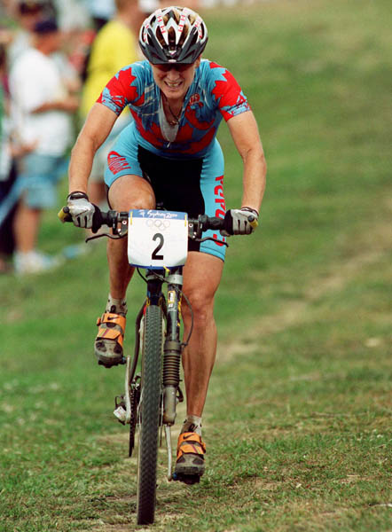 Canada's Alison Sydor competes in a cross country cycling event of the Sydney 2000 Olympic Games(CP PHOTO/ COA)
