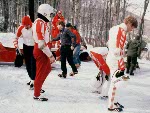 Canada's four-man bobsleigh team competes at the 1980 Lake Placid Winter Olympics. (CP PHOTO/ COA)