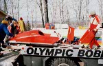 Canada's bobsleigh team readies for competition at the 1980 Lake Placid Winter Olympics. (CP PHOTO/ COA)