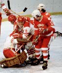 Canada's Paul Maclean (17) participates in hockey action against Poland at the 1980 Winter Olympics in Lake Placid. (CP PHOTO/ COA/ )