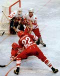 Canada's Paul Pageau competes in hockey action against the U.S.S.R. at the 1980 Winter Olympics in Lake Placid. (CP Photo/ COA)