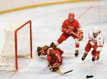 Canada's Glenn Anderson (9) participates in hockey action against the Netherlands at the 1980 Winter Olympics in Lake Placid. (CP PHOTO/ COA/ )