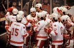 Team Canada participates in hockey action at the 1980 Winter Olympics in Lake Placid. (CP Photo/ COA)